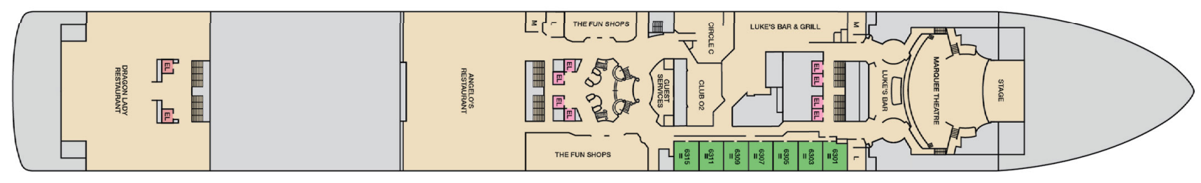 Deck 6 plan on Carnival Adventure