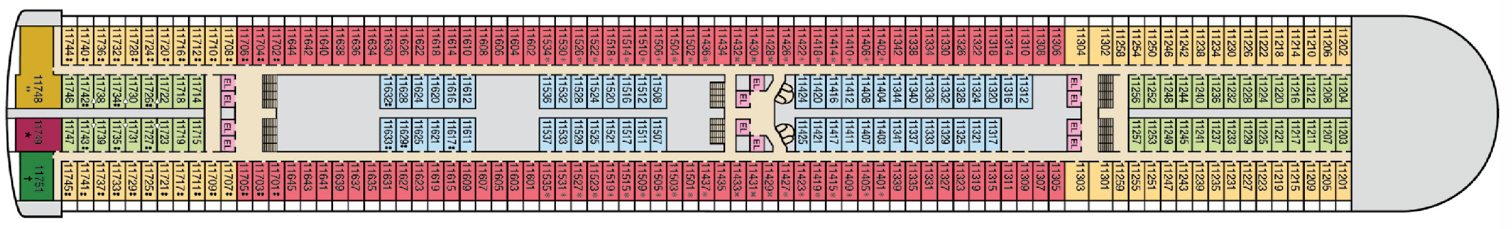 Deck 11 plan on Carnival Encounter