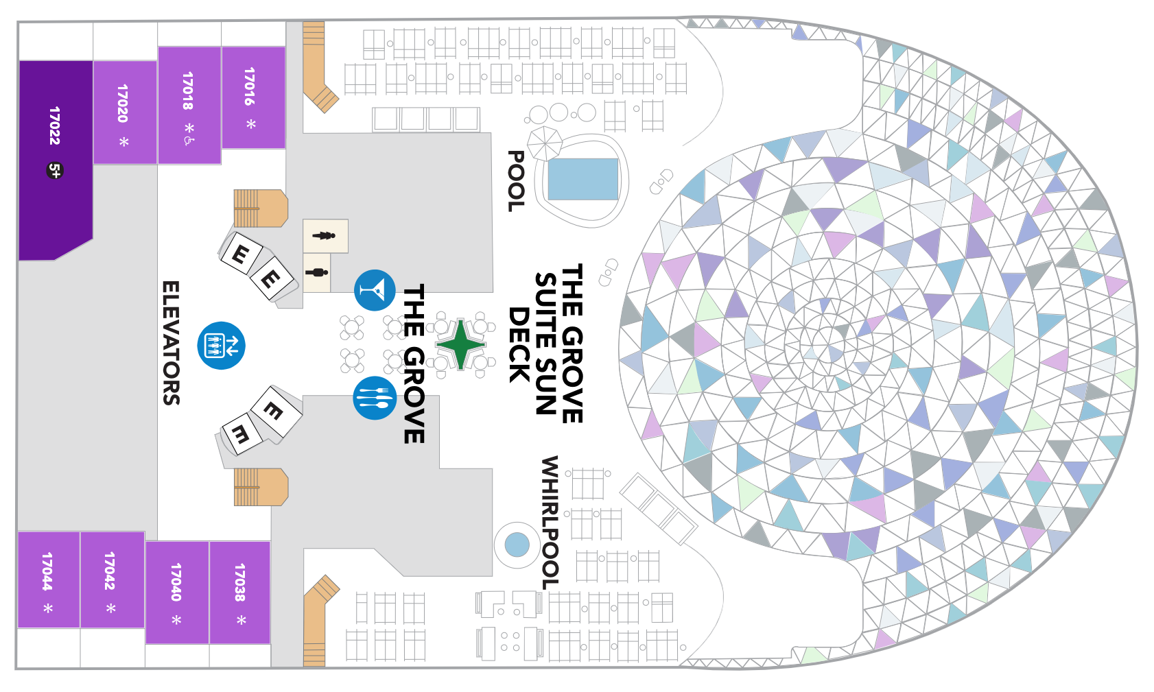 Deck 18 plan on Legend of the Seas
