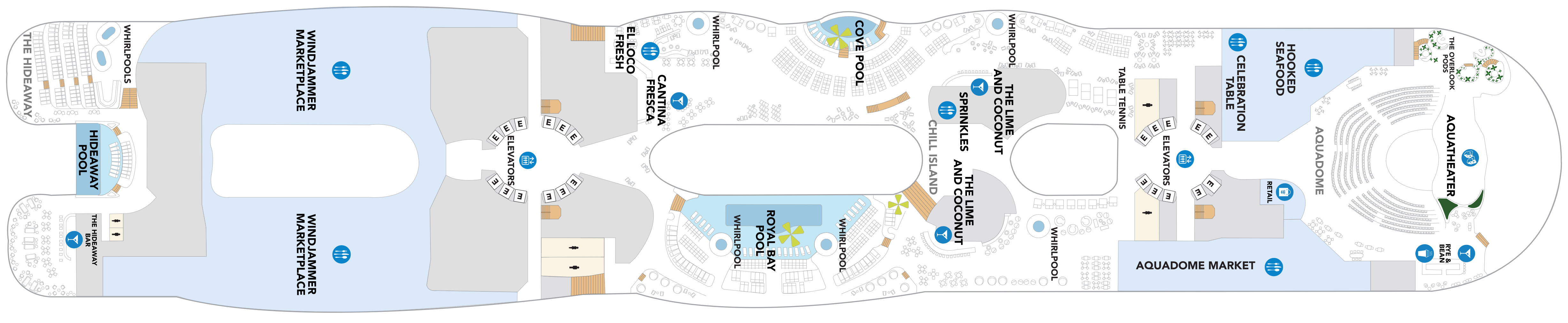 Deck 15 plan on Legend of the Seas