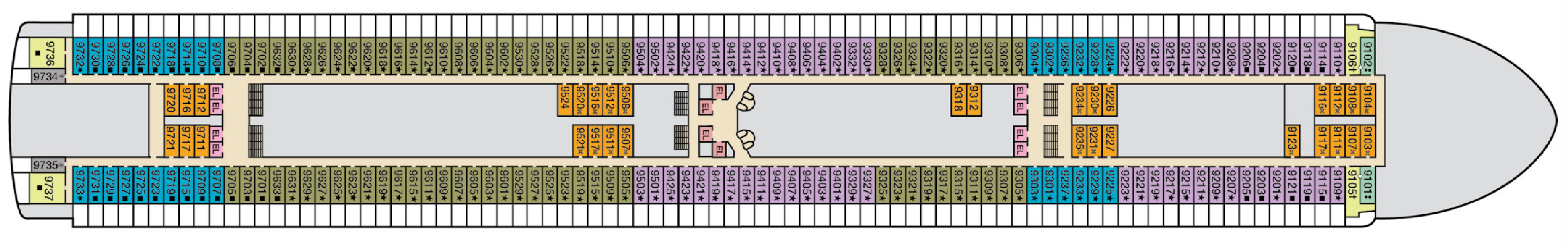 Deck 9 plan on Carnival Encounter