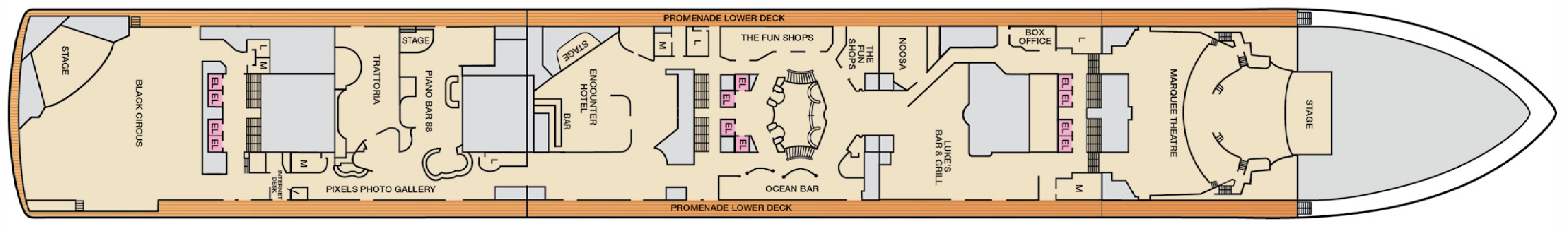 Deck 7 plan on Carnival Encounter