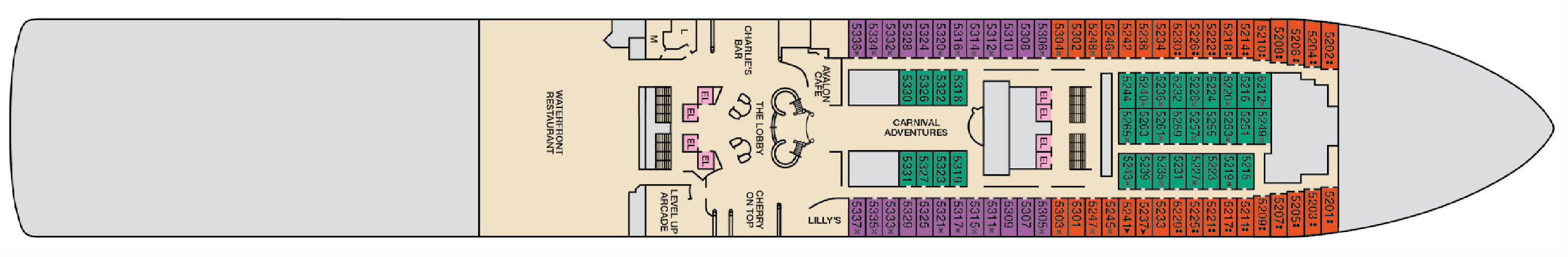 Deck 5 plan on Carnival Encounter