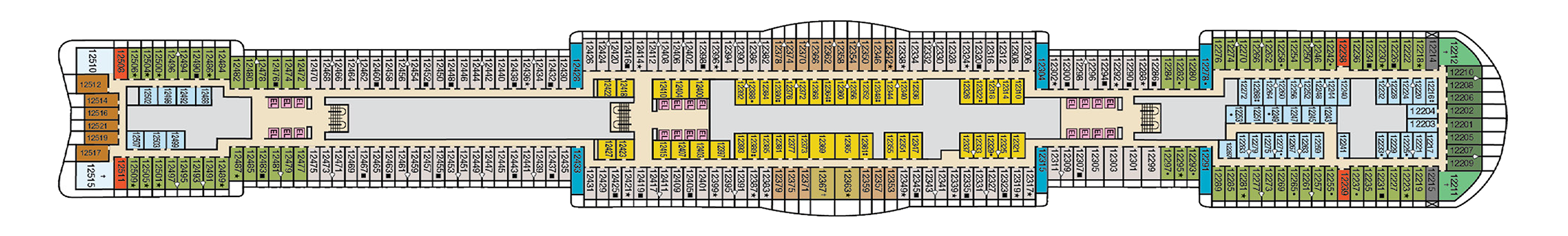 Deck 12 plan on Carnival Festivale
