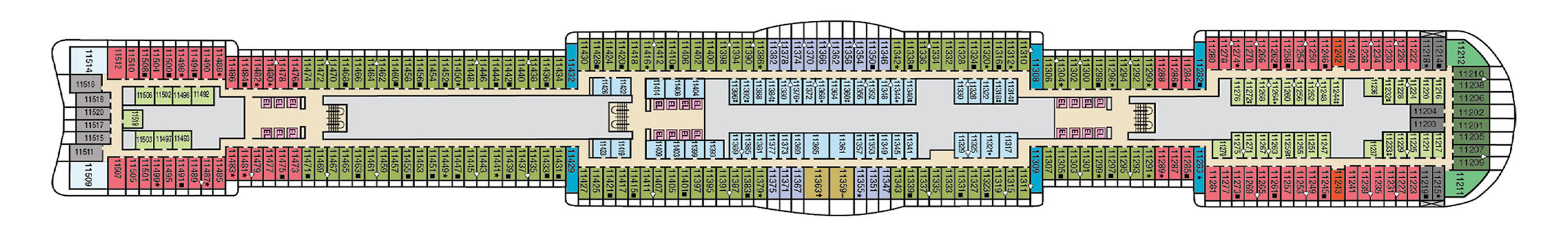 Deck 11 plan on Carnival Festivale