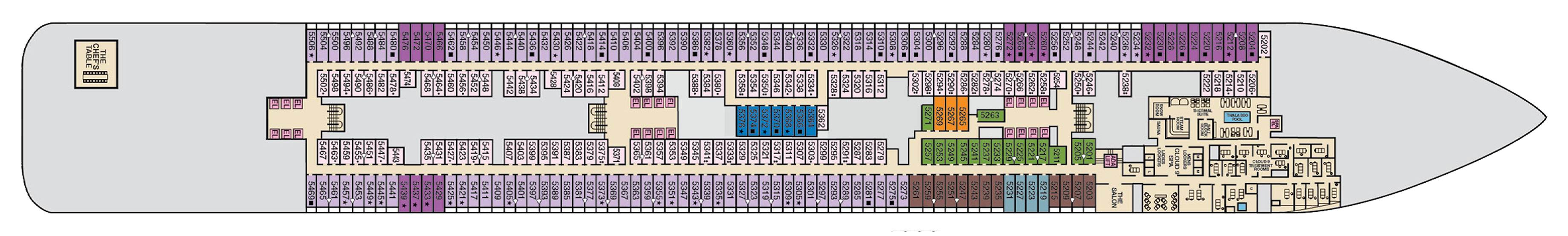 Deck 5 plan on Carnival Festivale