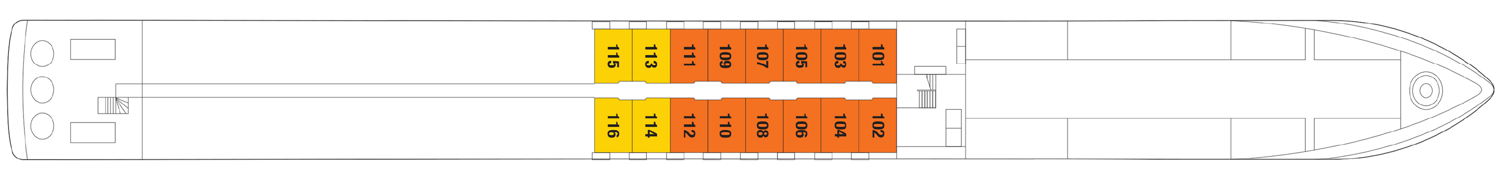 Deck 1 plan on Celebrity Seeker