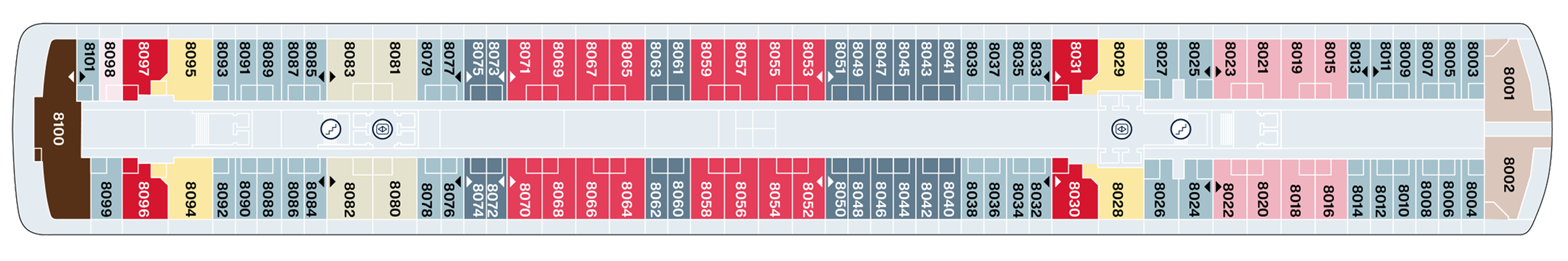 Deck 8 plan on EXPLORA V
