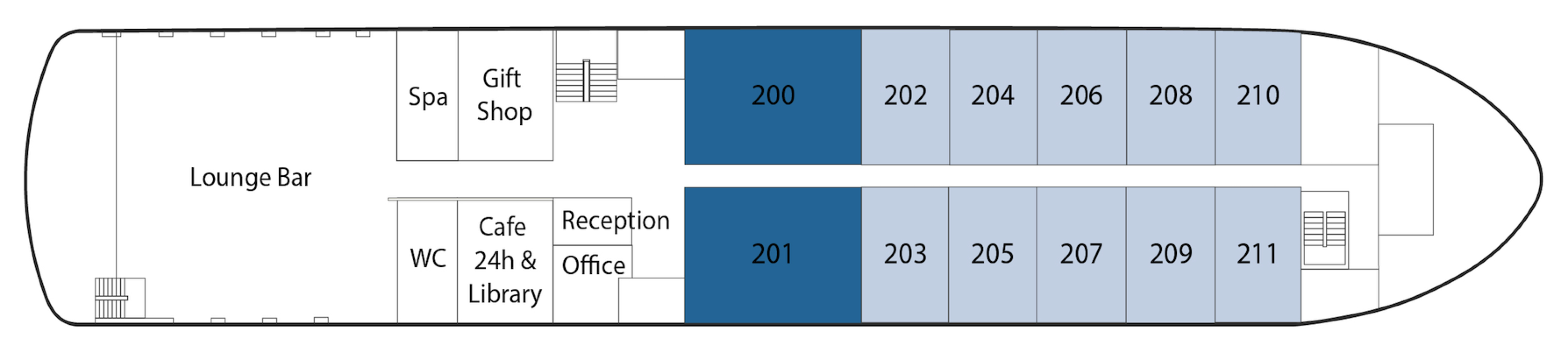 Upper Deck plan on Riviera Alba