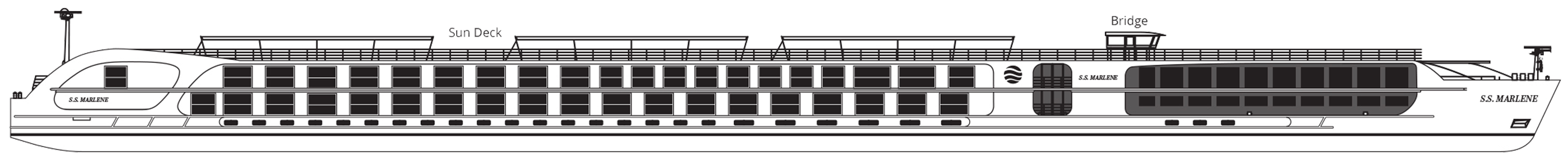 Sun Deck plan on S.S. Marlene