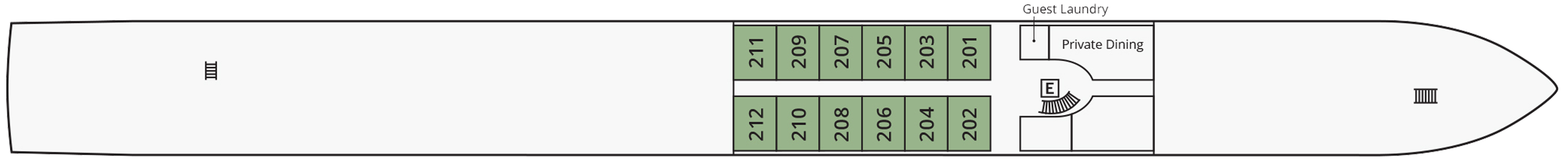 Danae Deck plan on S.S. Marlene