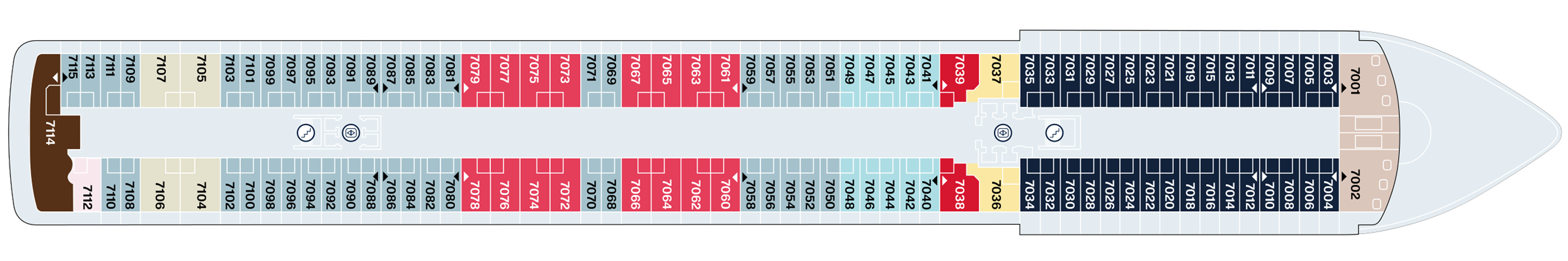 Deck 7 plan on EXPLORA IV