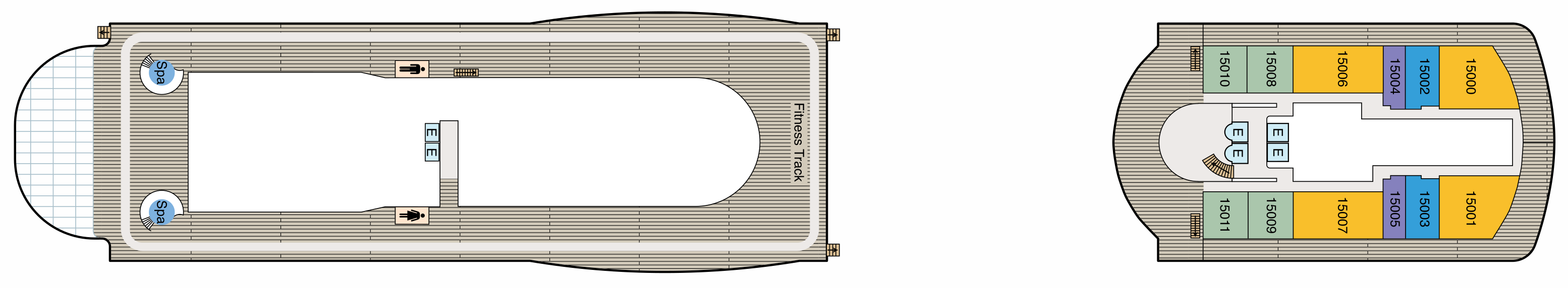 Deck 15 plan on Oceania Sonata