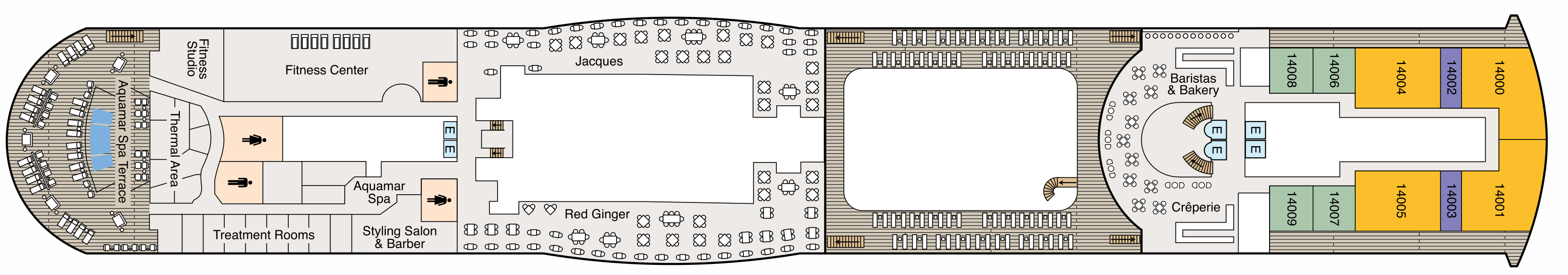 Deck 14 plan on Oceania Sonata