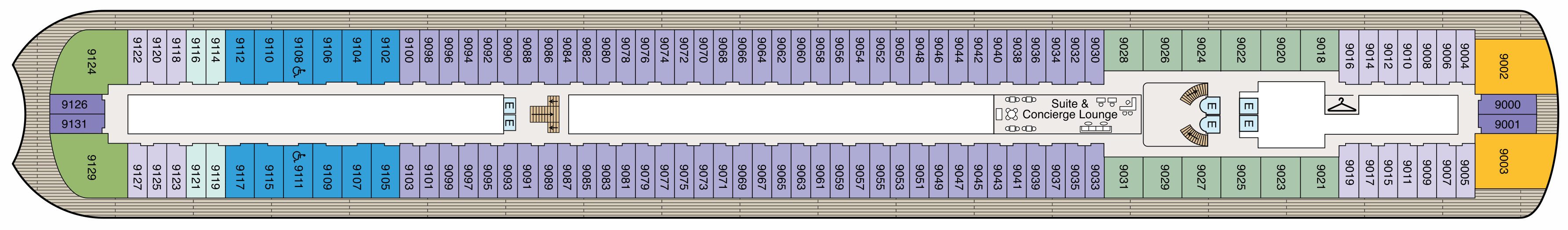 Deck 9 plan on Oceania Sonata