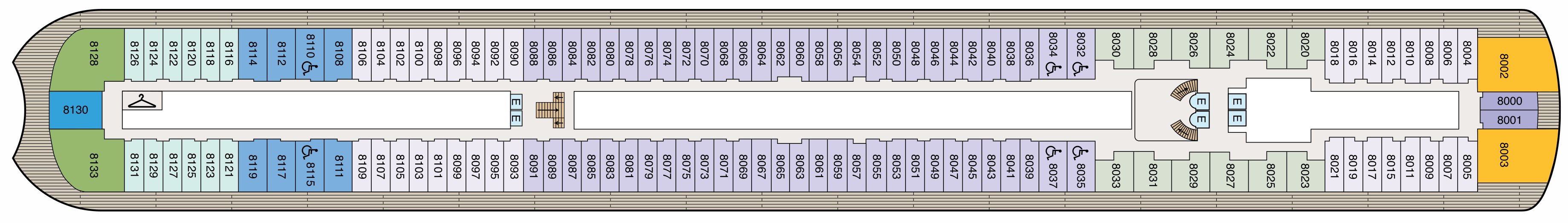 Deck 8 plan on Oceania Sonata