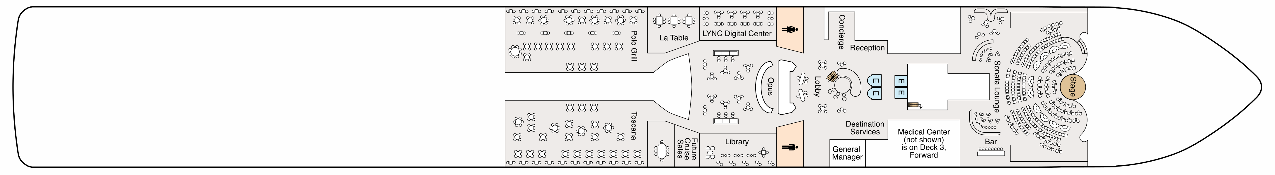 Deck 4 plan on Oceania Sonata