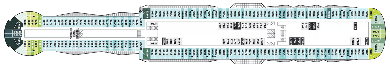 Deck 9 plan on Norwegian Aura