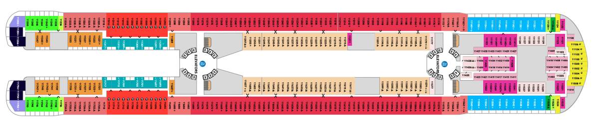 Deck 11 plan on Hero of the Seas