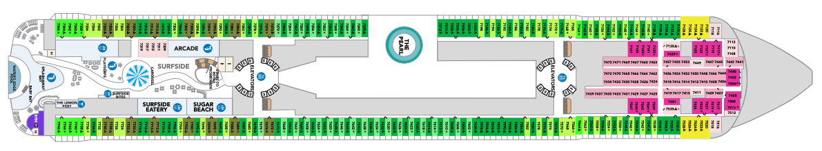 Deck 7 plan on Hero of the Seas