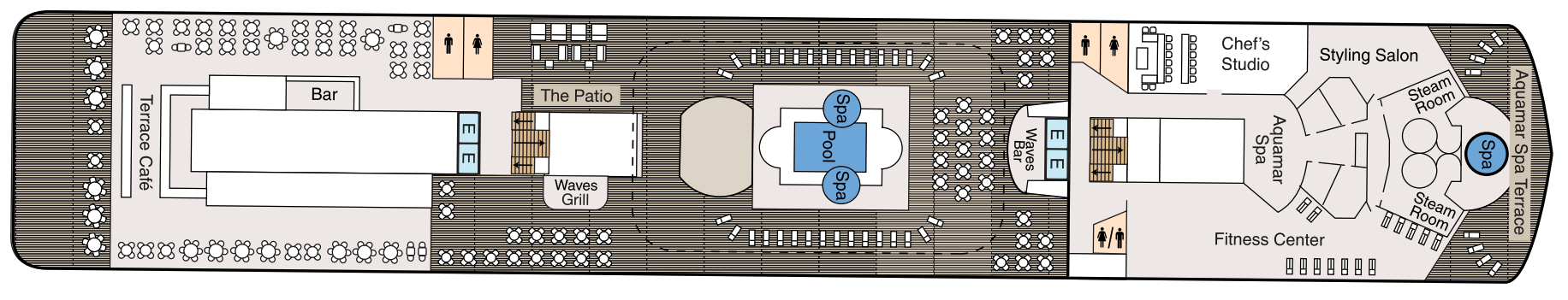 Deck 9 plan on Oceania Aurelia