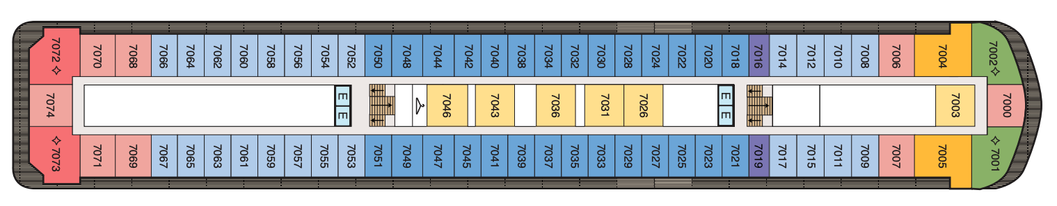Deck 7 plan on Oceania Aurelia