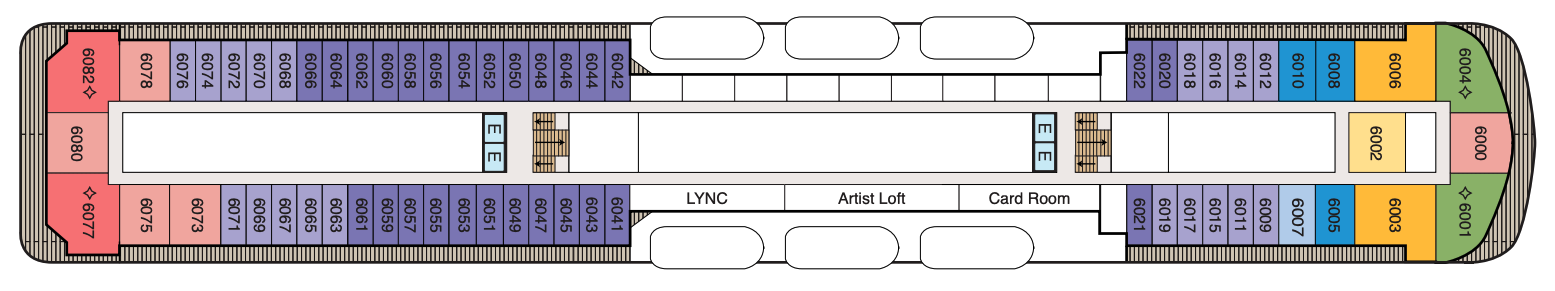Deck 6 plan on Oceania Aurelia