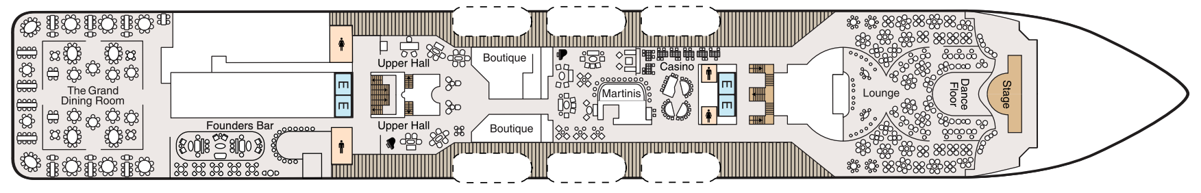 Deck 5 plan on Oceania Aurelia