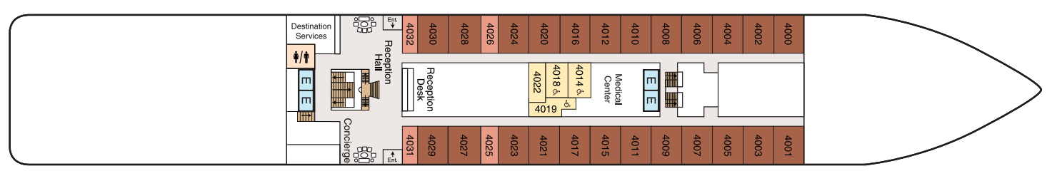 Deck 4 plan on Oceania Aurelia