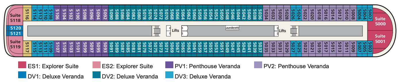 Deck 5 plan on Viking Leda