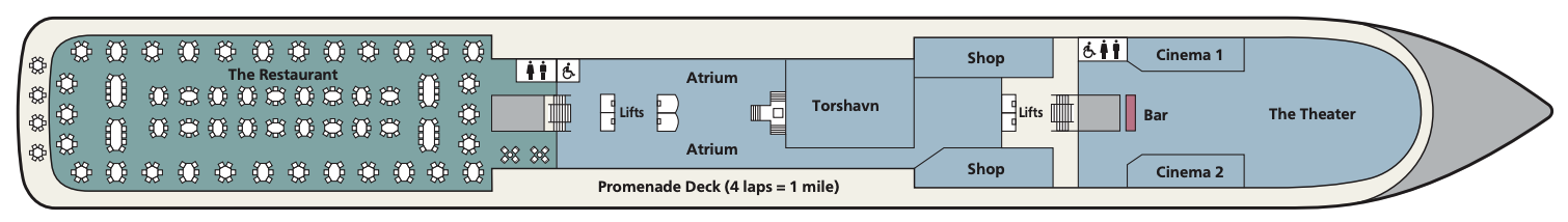 Deck 2 plan on Viking Leda