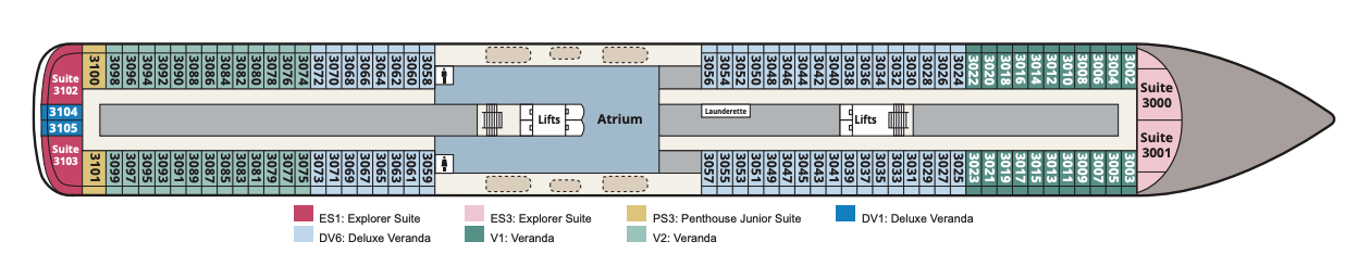 Deck 3 plan on Viking Vega