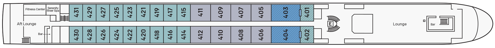 Rhine Deck plan on S.S. Clara