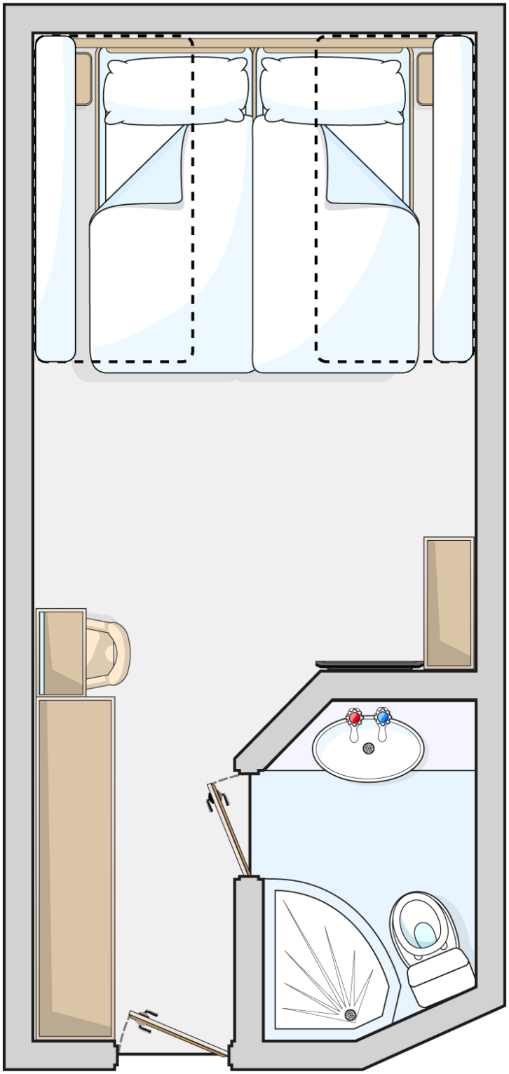 Inside Plus Cabin floor plan on Marella Discovery