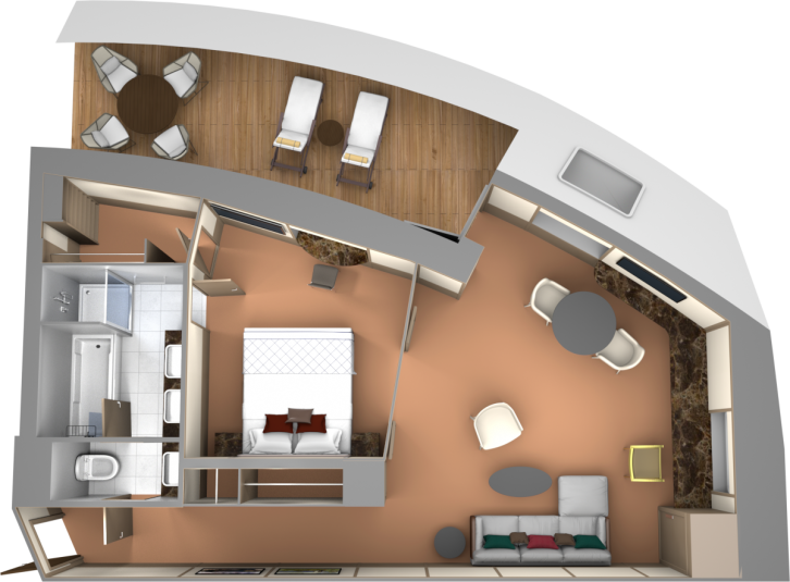 Owner's Suite floor plan on Seabourn Venture