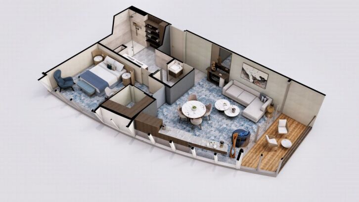 Panorama Suite floor plan on Azamara Quest