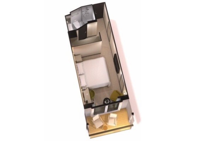 Balcony Cabin floor plan on Britannia