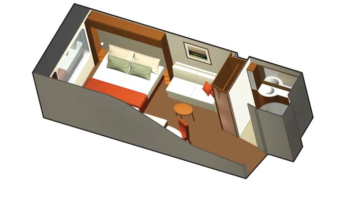 Ocean View Stateroom Guarantee floor plan on Celebrity Reflection