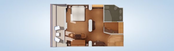 Extended Balcony Grand Suite floor plan on Carnival Luminosa