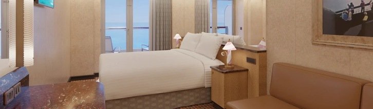 Aft-View Extended Balcony cabin on Carnival Luminosa