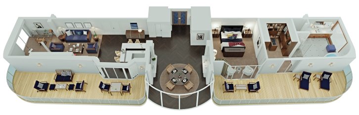Owner's Suite floor plan on Oceania Marina