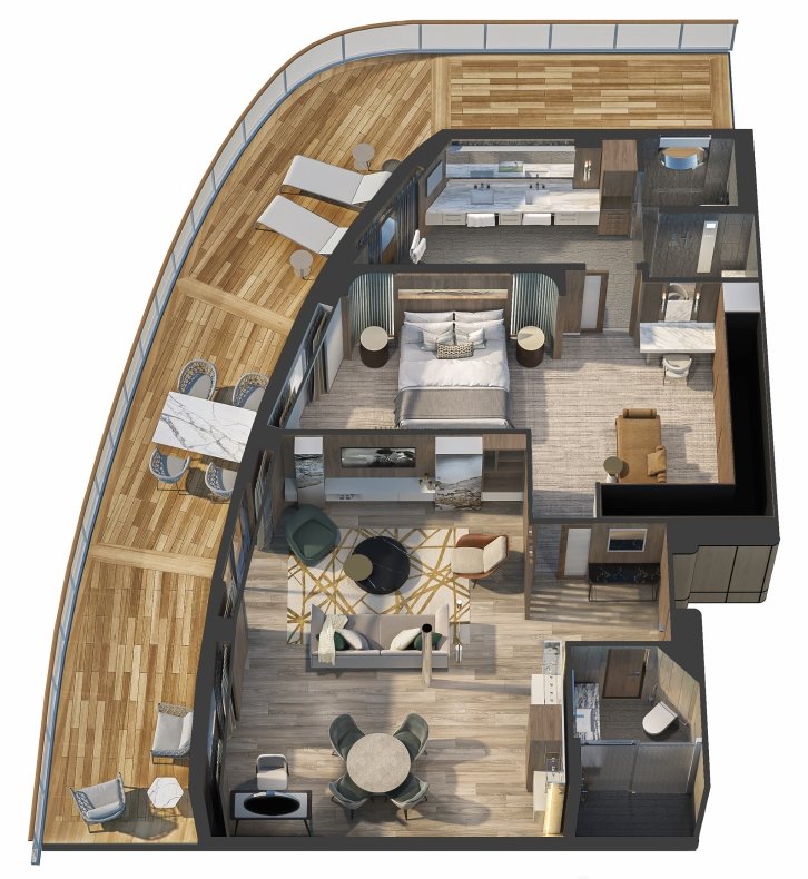 Vista Suite floor plan on Oceania Marina