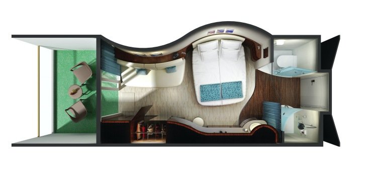 Aft-Facing Balcony floor plan on Norwegian Epic