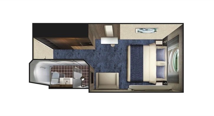 Oceanview floor plan on Norwegian Spirit
