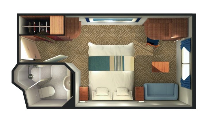 Oceanview with Picture Window floor plan on Pride of America