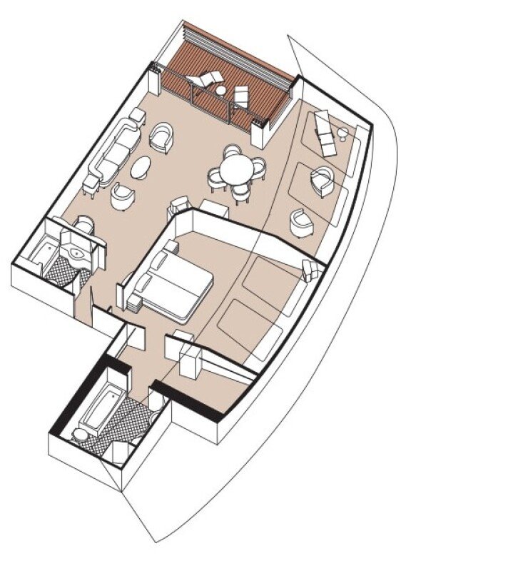 Grand Suite floor plan on Seven Seas Mariner