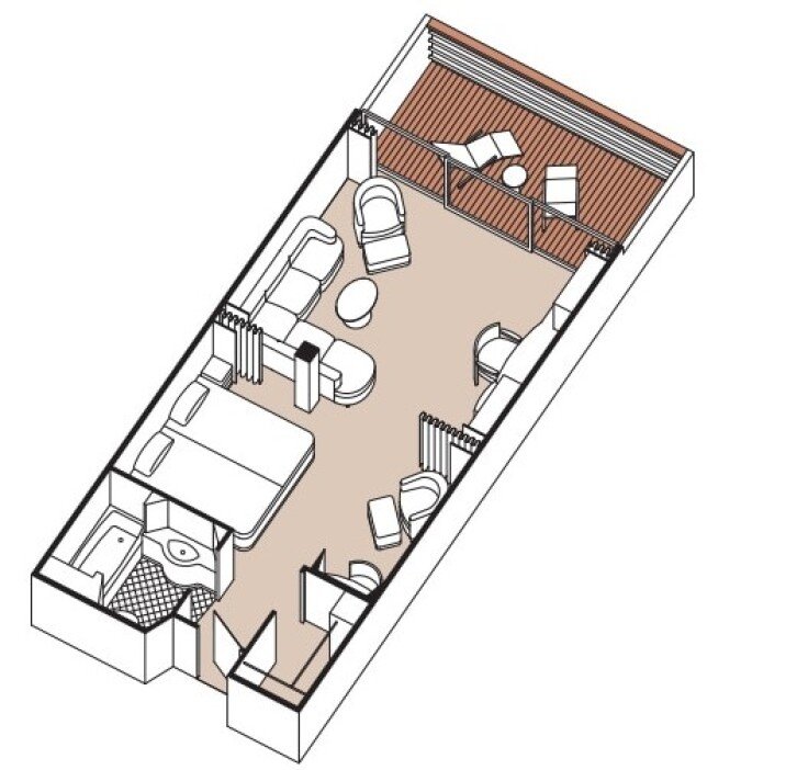 Penthouse Suite floor plan on Seven Seas Mariner