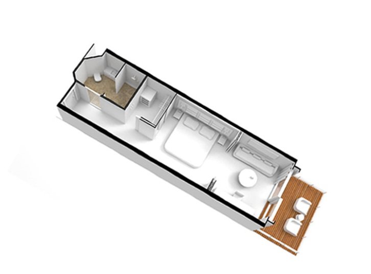 Veranda Suite floor plan on Seven Seas Explorer