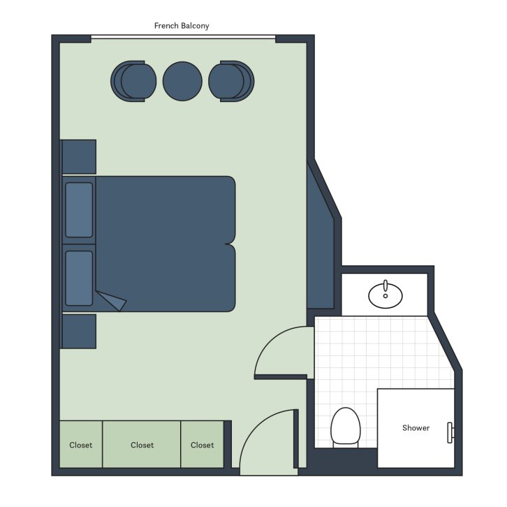 French Balcony floor plan on S.S. Catherine