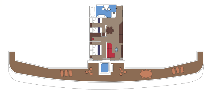 Yacht Club Royal Suite with Whirlpool Bath floor plan on MSC Magnifica